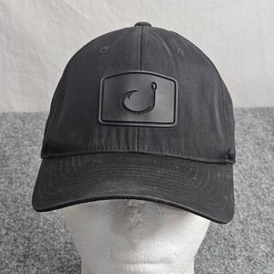 AVID Fishing Gear Hat Black Performance Fade Snapback Rubber Logo Outdoor
